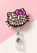Leopard Print Kitty Badge Reel